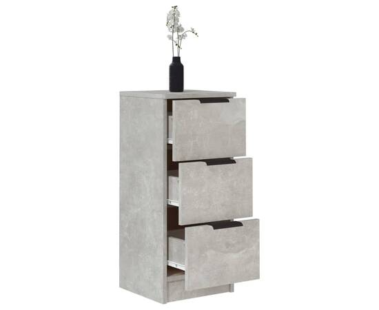 Servante, 2 buc., gri beton, 30x30x70 cm, lemn prelucrat, 5 image