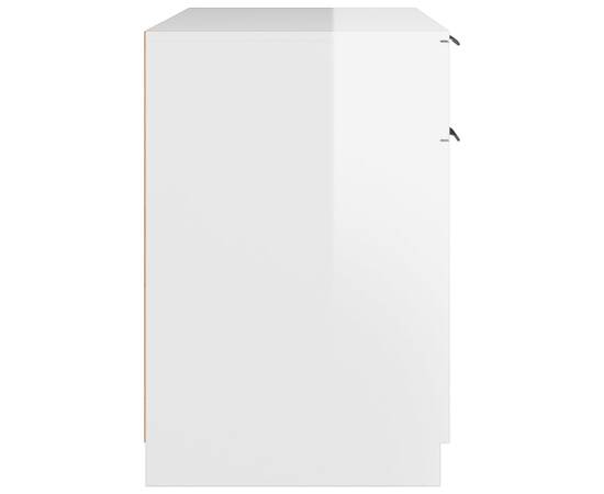 Birou, alb extralucios, 100x50x75 cm, lemn prelucrat, 8 image