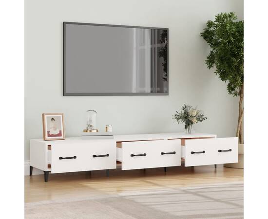 Comodă tv, alb, 150x34,5x30 cm, lemn prelucrat, 3 image