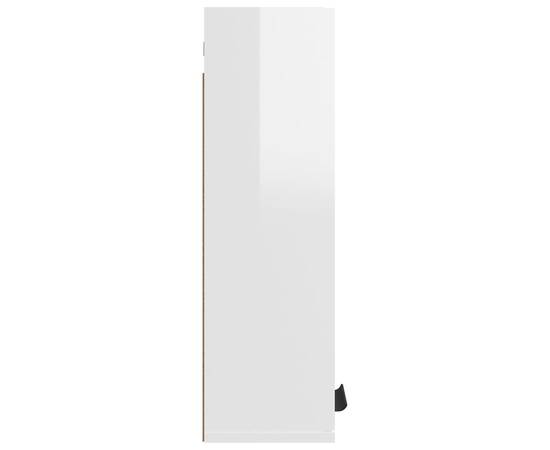 Dulap de baie montat pe perete, alb extralucios, 32x20x67 cm, 7 image
