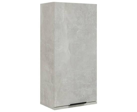 Dulap de baie montat pe perete, gri beton, 32x20x67 cm, 2 image