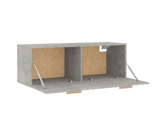 Dulap de perete, gri beton, 100x36,5x35 cm, lemn prelucrat, 7 image