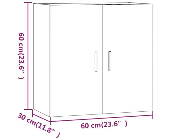 Dulap de perete, gri beton, 60x30x60 cm, lemn prelucrat, 9 image