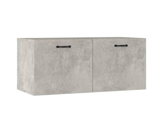 Dulap de perete, gri beton, 80x35x36,5 cm, lemn prelucrat, 2 image