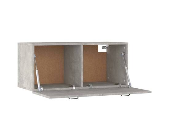 Dulap de perete, gri beton, 80x35x36,5 cm, lemn prelucrat, 6 image