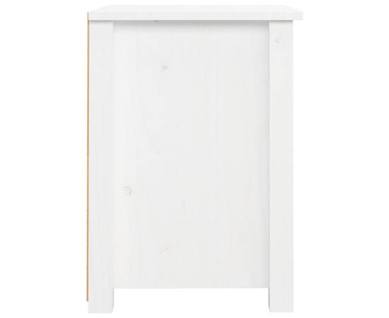 Noptieră, alb, 40x35x49 cm, lemn masiv de pin, 7 image