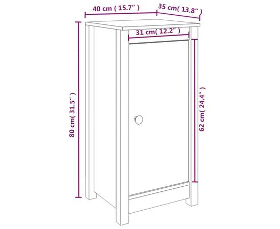 Servante, 2 buc., 40x35x80 cm, lemn masiv de pin, 10 image