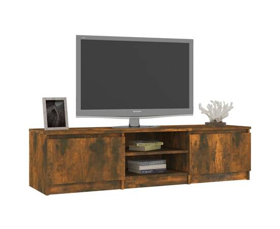Comodă tv, stejar fumuriu, 140x40x35,5 cm, lemn prelucrat, 6 image