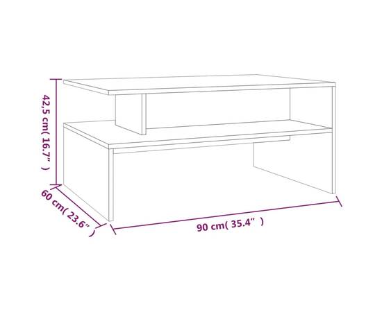 Măsuță de cafea, stejar fumuriu, 90x60x42,5 cm, lemn prelucrat, 6 image