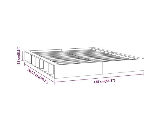Cadru de pat, alb, 120x200 cm, lemn masiv, 8 image