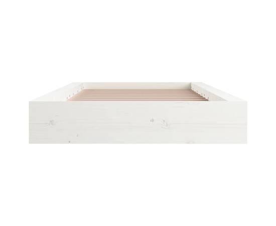 Cadru de pat mic single 2ft6, alb, 75x190 cm, lemn masiv, 4 image