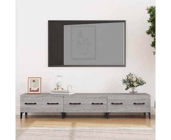 Comodă tv, sonoma gri, 150x34,5x30 cm, lemn prelucrat