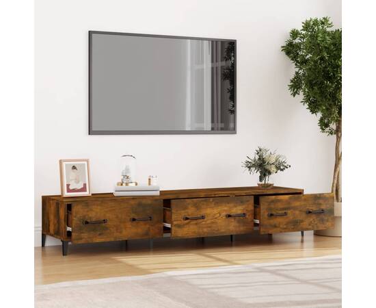 Comodă tv, stejar fumuriu, 150x34,5x30 cm, lemn prelucrat, 3 image