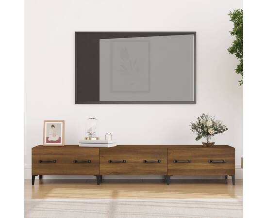 Comodă tv, stejar maro, 150x34,5x30 cm, lemn prelucrat