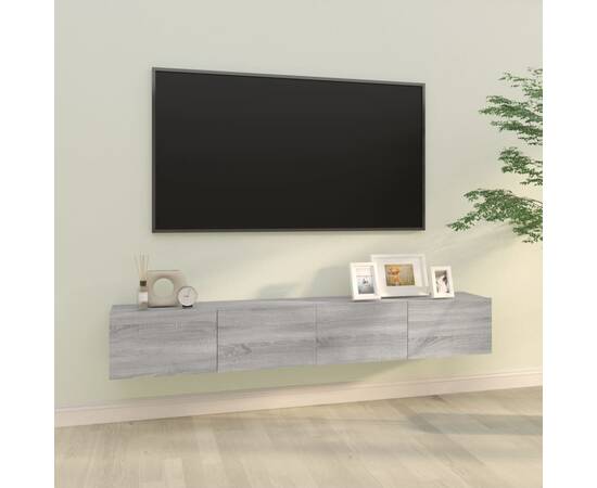 Comode tv, 2 buc., gri sonoma, 100x30x30 cm, lemn prelucrat