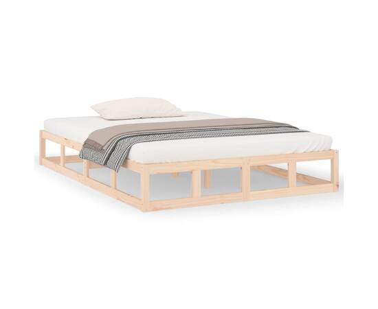 Cadru de pat, 140x200 cm, lemn masiv, 2 image