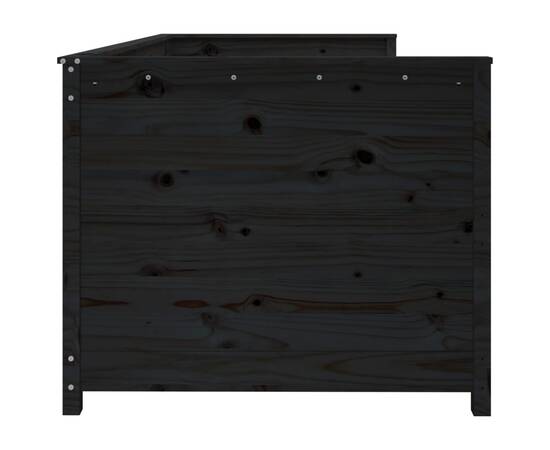 Pat de zi, negru, 90x200 cm, lemn masiv de pin, 11 image