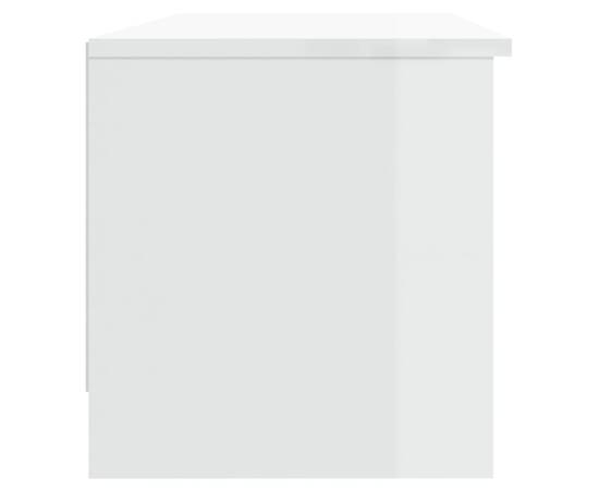 Comodă tv, alb extralucios, 102x35,5x36,5 cm, lemn compozit, 7 image