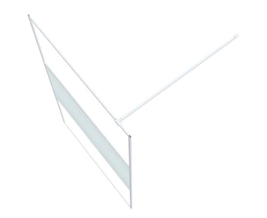 Perete de duș walk-in, alb, 115x195 cm, sticlă esg transparentă, 2 image