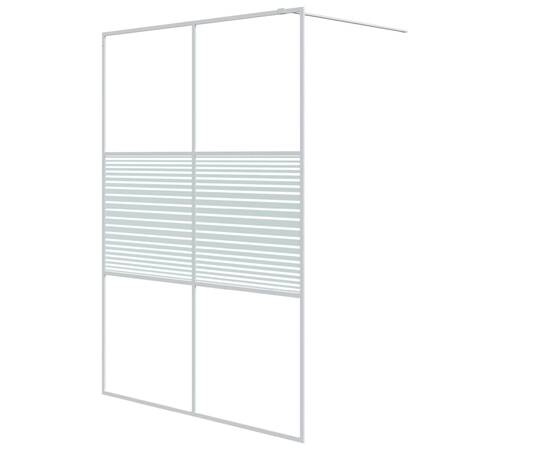 Perete de duș walk-in, alb, 140x195 cm, sticlă esg transparentă, 2 image
