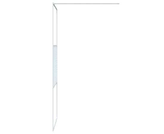 Perete de duș walk-in, alb, 80x195 cm, sticlă esg transparentă, 4 image