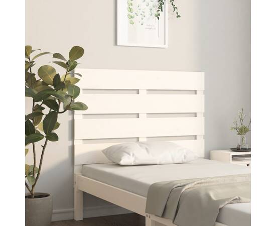 Tăblie de pat, alb, 100x3x80 cm, lemn masiv de pin