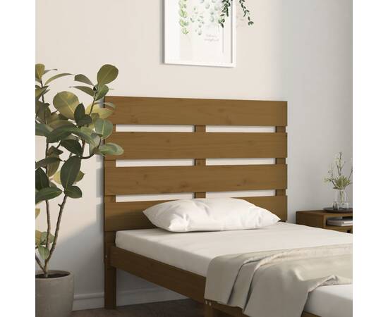 Tăblie de pat, maro miere, 100x3x80 cm, lemn masiv de pin