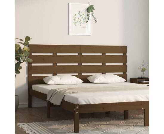 Tăblie de pat, maro miere, 200x3x80 cm, lemn masiv de pin