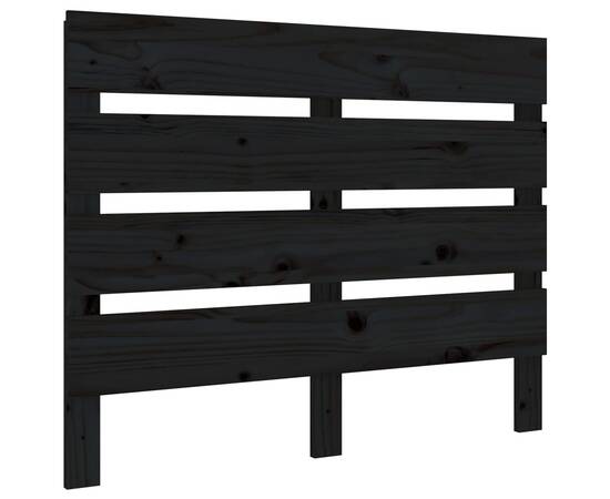 Tăblie de pat, negru, 100x3x80 cm, lemn masiv de pin, 2 image