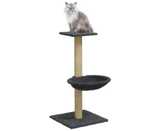 Ansamblu pisici cu stâlpi din funie de sisal, gri închis, 74 cm, 3 image