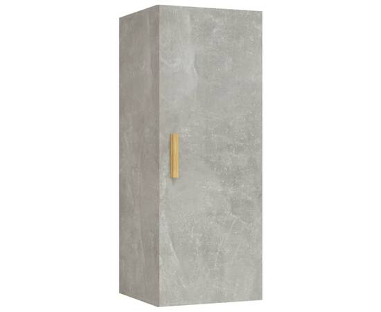 Dulap de perete, gri beton, 34,5x34x90 cm, lemn compozit, 2 image