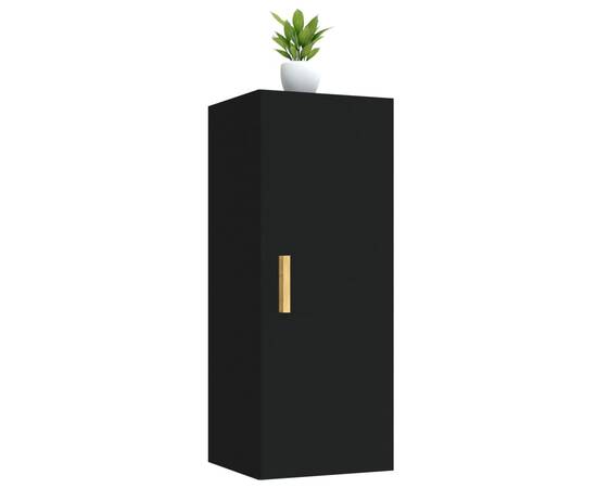 Dulap de perete, negru, 34,5x34x90 cm, lemn compozit, 5 image
