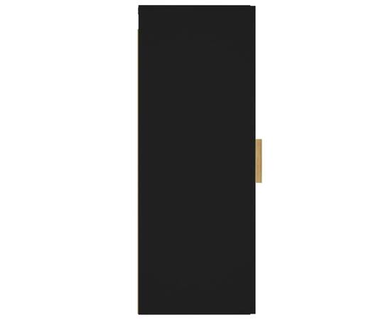 Dulap de perete, negru, 34,5x34x90 cm, lemn compozit, 8 image