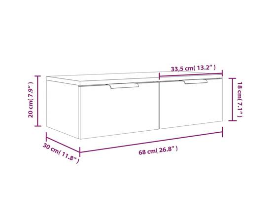 Dulapuri de perete, 2 buc., alb, 68x30x20 cm, lemn compozit, 11 image