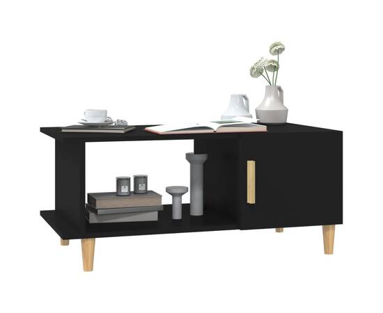 Măsuță de cafea, negru, 90x50x40 cm, lemn compozit, 5 image