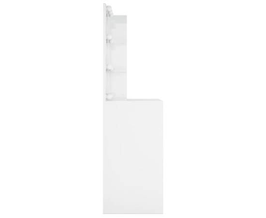 Masă de toaletă cu led, alb extralucios, 60x40x140 cm, 6 image