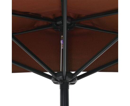 Umbrelă balcon tijă aluminiu cărămiziu 270x135x245cm semirotund, 6 image