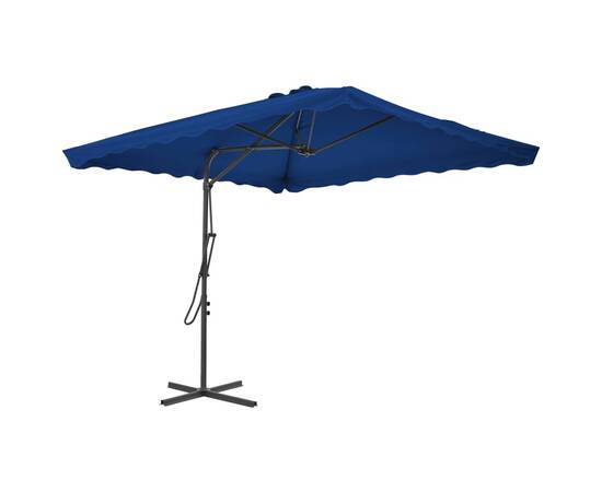 Umbrelă de exterior cu stâlp din oțel, albastru, 250x250x230 cm
