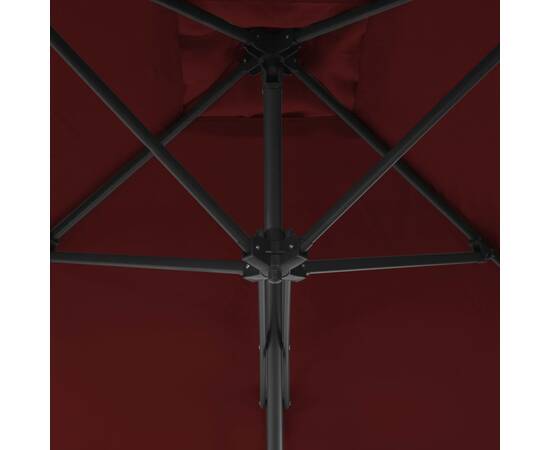 Umbrelă de exterior cu stâlp din oțel, bordo, 250x250x230 cm, 2 image