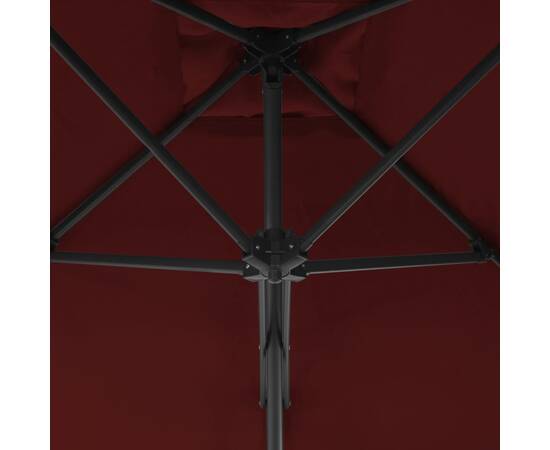 Umbrelă de exterior cu stâlp din oțel, bordo, 300x230 cm, 2 image