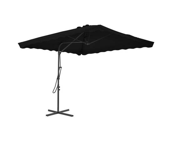 Umbrelă de exterior cu stâlp din oțel, negru, 250x250x230 cm