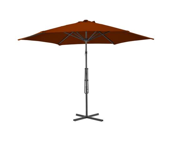 Umbrelă de exterior cu stâlp din oțel, teracota, 300x230 cm, 4 image