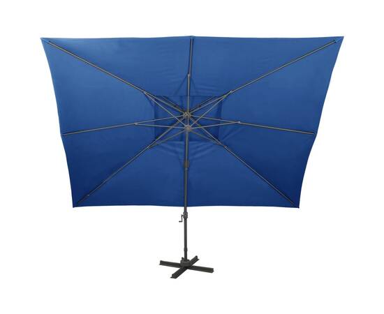 Umbrelă suspendată, acoperiș dublu, albastru azuriu, 400x300 cm, 4 image