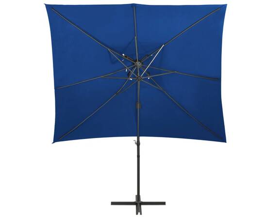 Umbrelă suspendată cu înveliș dublu, albastru azuriu 250x250 cm, 3 image