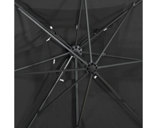 Umbrelă suspendată cu înveliș dublu, antracit, 250x250 cm, 2 image