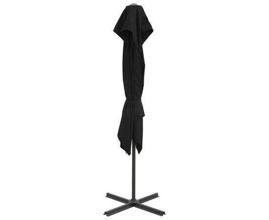 Umbrelă suspendată cu înveliș dublu, negru, 250x250 cm, 3 image
