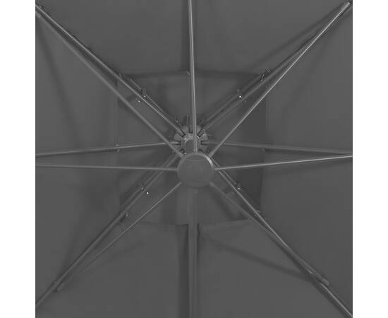 Umbrelă suspendată cu înveliș dublu, negru, 300x300 cm, 2 image