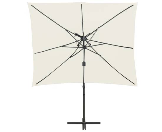 Umbrelă suspendată cu înveliș dublu, nisipiu, 250x250 cm, 3 image