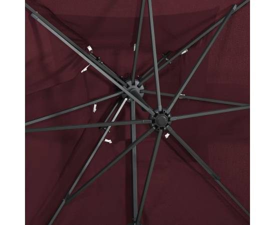Umbrelă suspendată cu înveliș dublu, roșu bordo, 250x250 cm, 2 image