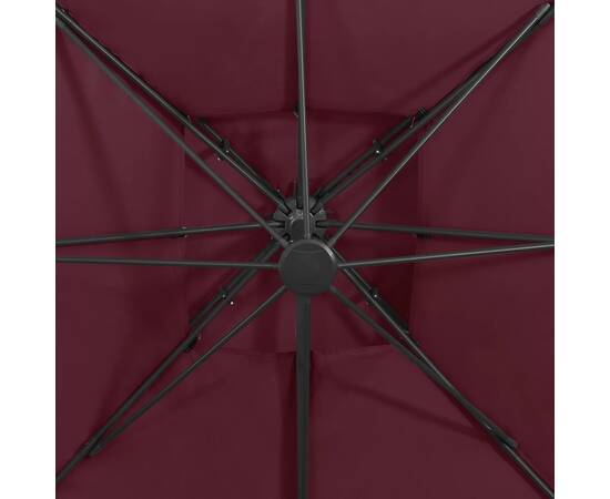 Umbrelă suspendată cu înveliș dublu, roșu bordo, 300x300 cm, 2 image